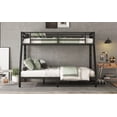 thumbnail image 5 of Twin XL over Queen Bunk Bed with Two Ladder & Safety Full-length Guardrail for Teens and Adults, Maximize Space Saving, No Box Spring Needed, Black, 5 of 5