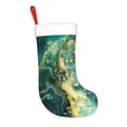 thumbnail image 2 of Rateoe Turquoise Golden Swirl Print Christmas Stockings,18 Inch Large Christmas Stockings Decoration Ornaments for Holiday Home Fireplace Indoors, 2 of 7