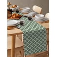 thumbnail image 3 of Sage Green Morocco Short Table Runners 36 Inches, Cotton Linen Fabric Table Runner Dresser Scarf, Farm Country Moroccan Geometric Plaid Tablerunner for Party/Kitchen/Dinner/Wedding Decor 13''x36'', 3 of 7