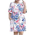 thumbnail image 2 of Qiopertar Robe Décontractée à Manches à Volants Imprimée Grande Taille avec Poches en Solde Livraison Gratuite à Moins de 5$ jusqu'à 90 % de Réduction, 2 of 7