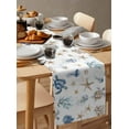 thumbnail image 6 of Table Runner Dresser Scarves 72 Inch Long,Marine Starfish Turtle Coral Octopus Linen Dining Table Runners Underwater Life Shell on White Tabletop Scarf for Wedding Holiday Party Kitchen, 6 of 9