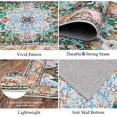 thumbnail image 5 of Findosom 2'x8' Vintage Boho Runner Rug Washable Non-slip Area Rug,Hallway Indoor Farmhouse Bedroom Kitchen Living Room Non Shedding Runner, Contemporary Low Plie Floor Carpet Doormat,Green, 5 of 9