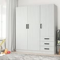 thumbnail image 2 of Woodpeckers Furniture and Mattress 61"Wide Armoire Wardrobe Closet For Hanging With 3 Drawers & Shelves, 2 of 7