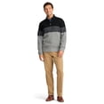 thumbnail image 3 of Suéter tipo mock con botones para hombre Izod, bloque de color negro, talla mediana, 3 of 4