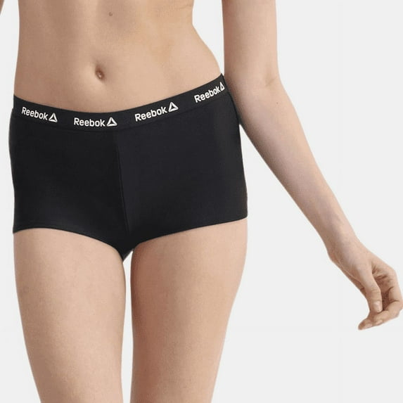 Reebok Women's Logo Waistband Swim Boyshorts with UPF 50+, Sizes XS-XXL