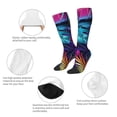 thumbnail image 3 of Pofeuu Colorful Tropical Leaves Print Stockings, Adult Running Hiking Socks for Youth and Adult, 3 of 6