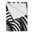 thumbnail image 2 of Spires Soft Flannel Fleece Throw Blanket, Minimalist Hypnotic Vortex Curve in a Twisted Geometric Progression Themed Print, Cozy Plush for Indoor and Outdoor Use, 70" x 90", Black White, by Ambesonne, 2 of 5