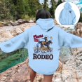 thumbnail image 2 of Unisex Retro 90s Western Cowboy Print Denim Style Hooded Sweatshirt, 2 of 7