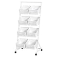 thumbnail image 1 of Carbon Steel Kitchen Storage Basket, Stackable Mesh Storage Basket with 360 Degree Wheels, Fruits Vegetables Storage Basket Cart, Pantry Organizer Rack with Detachable Baskets, 4 Tiers, 1 of 7