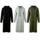 thumbnail image 3 of Las nuevas mujeres sueltan el vestido largo con capucha de la sudadera Los bolsillos sólidos larg Romacci Vestido, 3 of 7