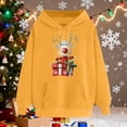 thumbnail image 7 of Feancey Merry Christmas Cute Hoodies for Women Funny Reindeer Print Pullover Tops Drawstring Long Sleeve Fleece Hooded Sweatshirts with Pocket Yellow XXL, 7 of 7