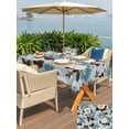 thumbnail image 5 of Outdoor Tablecloth with Umbrella Hole for Patio/Picnic/Party/Camping, Country Blue Flowers Waterproof Table Cloth Rectangle Table Cover Washable, Brown Leaves Floral Rustic Botanical (52"x 70"), 5 of 9