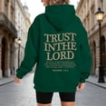 thumbnail image 2 of shqvo Hoodies for Women Drawstring Solid Color Hooded Sweatshirt with TRUST IN THE LORD Print Trendy Long Sleeve Sweatshirt Hoodies with Pockets Plus Size Fashion Clothes, 2 of 5