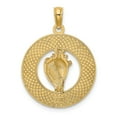 thumbnail image 4 of FB Jewels 14K Yellow Gold Cape May On Round Frame with Conch Shell Center Pendant, 4 of 4