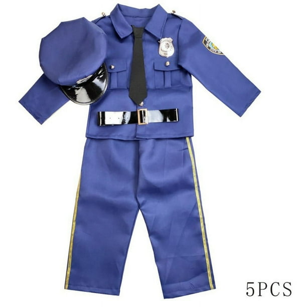 Uniforme de policía para niños, ropa de juego, uniforme de policía de Nueva York, disfraces de Halloween de cosplay de policía estadounidense