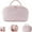 Pink, variant on Travel Makeup Bag for Woman, Set Makeup Bags with Compartments Large Capacity Pouch Open Flat Small Toiletry, Puffer Waterproof Cosmetic Organizer Portable Bag for Business Trips