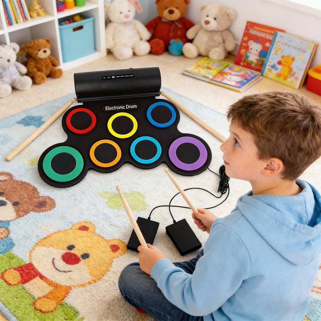 Practical Rolling up Electronic Drum Suitable for Beginners Professional Musicians Offering Easy Maintenance