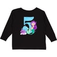 thumbnail image 3 of Inktastic Fifth Birthday Mermaid Girls Long Sleeve Toddler T-Shirt, 3 of 5