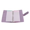 thumbnail image 4 of Carpeta de presupuesto A6 de 6 agujeros, portátil, impermeable, suave, resistente al desgarro, A6, de cuero PU, cubierta de carpeta de presupuesto, manual de presupuesto en efectivo, morado, 4 of 10