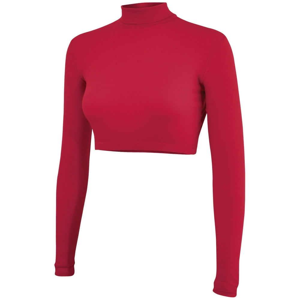 Chasse Cropped Cheer Bodysuit Long Sleeve Cheerleading Turtleneck