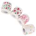 thumbnail image 2 of KAKOWELY 4 rollos de papel higiénico navideño, servilletas navideñas, divertidos adornos navideños de Papá Noel para fiestas navideñas, decoración de baño, 2 of 4
