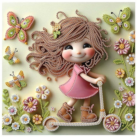 5D DIY Diamond Painting Kit, Joyful Angel Creative Handicraft Artwork, for Home Wall Decorations, Birthday and Christmas Gifts