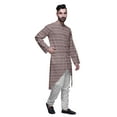 thumbnail image 2 of Atasi Long Sleeve Kurta Printed Button Down Asymmetric Designer Kurta For Boys, 2 of 5