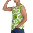 thumbnail image 3 of Lsque Green Various Lemons Print Men's Cotton Blend Sleeveless Muscle Shirts (S-3XL)- Moisture Wicking, Odor Protection, UPF 30+,Small, 3 of 8