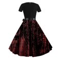 thumbnail image 3 of Edvintorg Women's Halloween Dress Clearance Women's Vintage Evening Dress Classic Print Casual Loose Swing Dress, 3 of 3