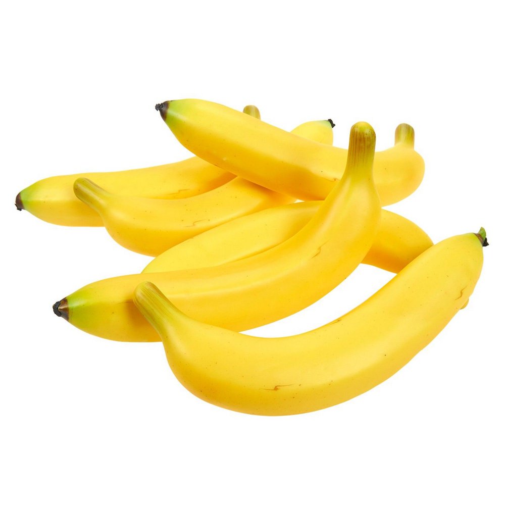 6Pack Artificial Bananas Fake Fruit for Decoration, Realistic Lifelike