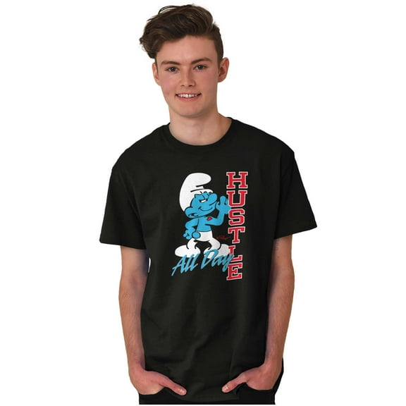 Hefty Smurf Hustle All Day Workout Men's Graphic T Shirt Tees Brisco Brands S