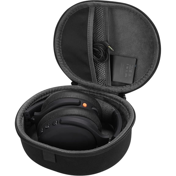 Headphones Carrying Case Compatible with Skullcandy Crusher Wireless, Hesh 3, Crusher ANC, Crusher 360 Headphones Protective Hard Shell Headset Travel Bag with Room for Cable (Black)