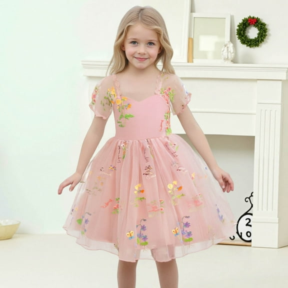 Girl Dresses Flower Girl Dress Pink Tulle Baby Dress Birthday Dresses Girls Carnival Outfit 3T
