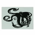 thumbnail image 1 of Sea Monster Cutting Board, Hand Drawn Monochrome Illustration of a Lady with Octopus on Her Head, Decorative Tempered Glass Cutting and Serving Board, in 3 Sizes, by Ambesonne, 1 of 2