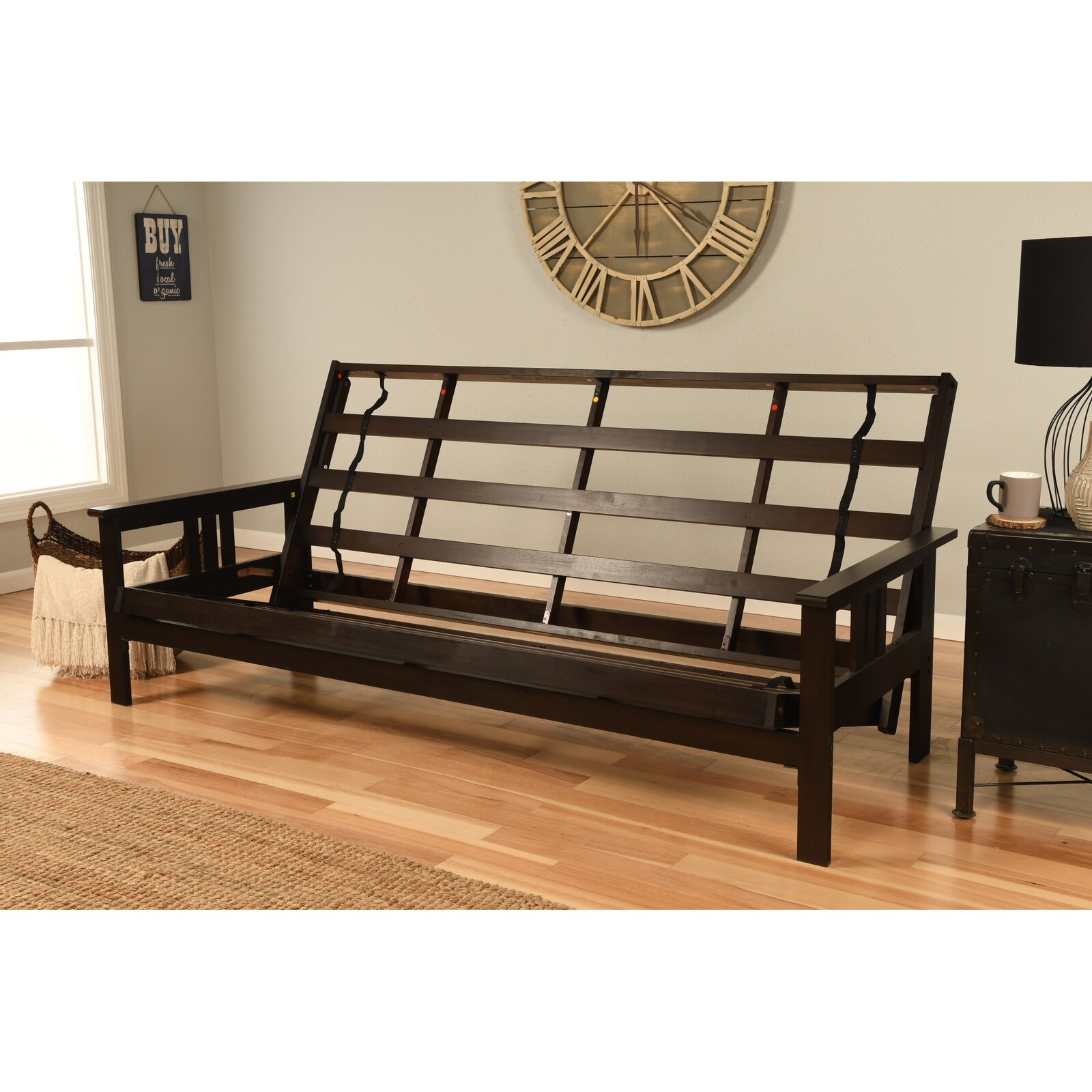 Haslingden Futon Frame, Overall 36" H x 86" W x 37" D, Futon Mattress