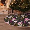 thumbnail image 4 of Salouo Skull Daisy Christmas Tree Skirt 36" Farmhouse Christmas Decorations Snowman Xmas Tree Skirt Tree Mat for Holiday Party Decor, 4 of 8