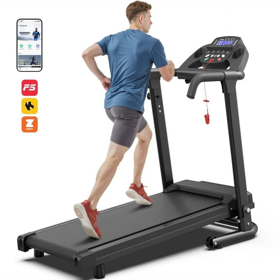 SWERTOY Electric Folding Treadmills for Home Treadmill with APP Control, 2.5 HP Quiet Brushless w 7.5 MPH, 300 lbs Capacity