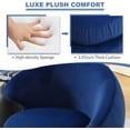 thumbnail image 5 of UPYOOE Modern Round Swivel Chair, Blue Velvet Accent Chair, 360 Swivel Cuddle Barrel Chair, Gold Base, Upholstered Vanity Chair for Living Room, Bedroom, Hotel, Studio, Bar, Salon, Right Navy Blue, 5 of 18