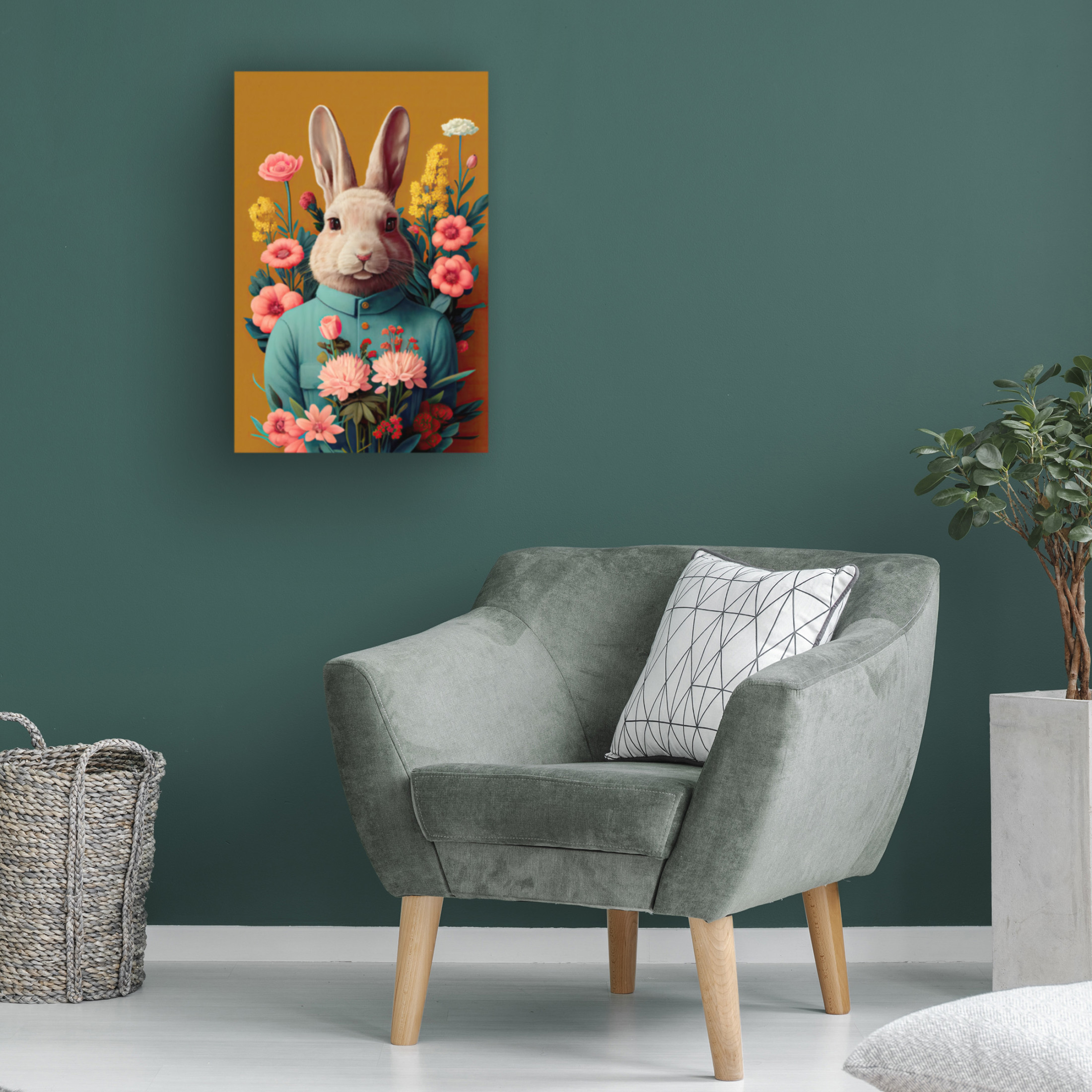 Canvas Wall Art - Treechild 'Mr Easter Bunny' Wall Art for Living Room, Bedroom, or Office D?cor by Trademark Fine Art - 16 x 24 Inches