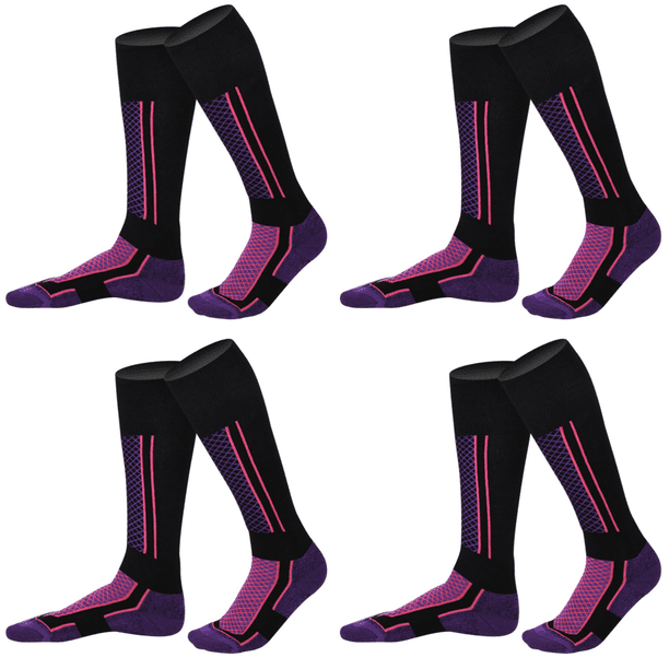 Calcetines Esquí Gruesos Y Cálidos para Invierno Medias Exteriores (mujeres) Color Morado 2 Uds.