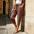 thumbnail image 2 of Nolissa Women's Elastic Waist Capri Pants Casual Loose Cropped Trousers with Pockets, 2 of 7
