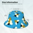 thumbnail image 4 of Daiia Flying Bees Pattern Bucket Hat - Trendy Cotton Sun Hat for Beach, Golf, Fishing - Fun Outdoor Vacation Boonie for Men and Women, 4 of 9