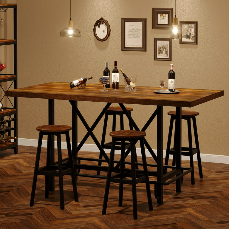 BAR COUNTER TABLE SMBT×NTF Tribesigns Bar Cabinet, L-Shaped Home Bar Table with