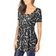 thumbnail image 5 of Puntoco - Camiseta de manga corta para mujer con cuello en V y estampado floral Puntoco Puntoco-491, 5 of 7