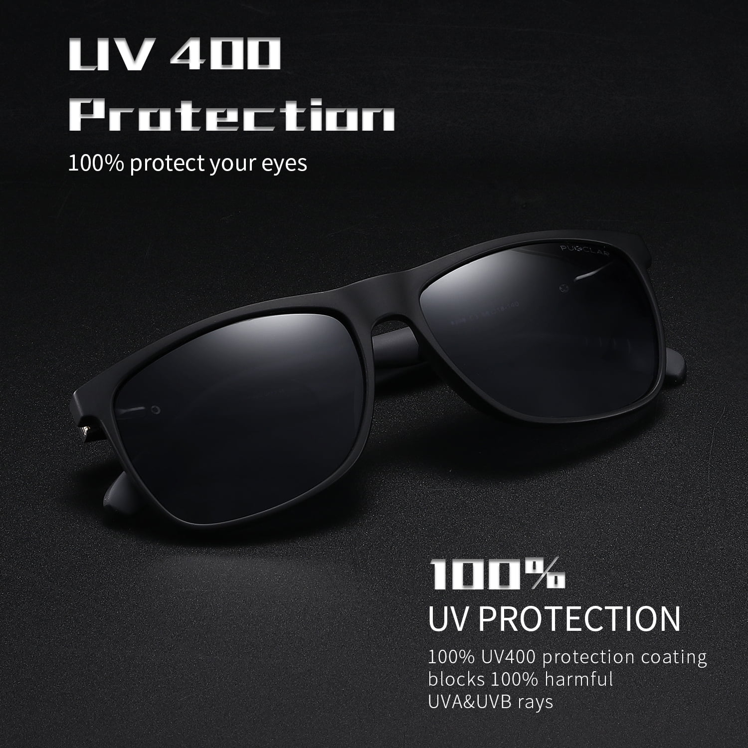 PUKCLAR Men's polarized sunglasses TR90 Frame UV400 Sport Sunglasses