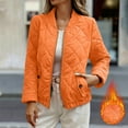 thumbnail image 3 of Nfurl Womens Lightweight Quilted Jackets with Pockets Comfy Long Sleeve Zip Up Short Barn Puffer Coat Winter Warm Coats Ladies Jacket Orange M, 3 of 8