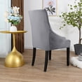 thumbnail image 2 of Chair Cover Velvet Chair Slipcovers Removable Washable Soft Dining Chair Protector Cover Grey, 2 of 8