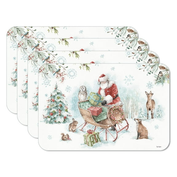 CounterArt "Magical Holidays" 4-Pack Reversible Flexible Plastic Tabletop Placemats