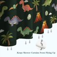 thumbnail image 6 of Dark Green Toned Dinosaur and Volcano Pattern Shower Curtain 72"x84" ,Bathroom Decorative Shower Curtains Set with 12 Hooks,Modern Waterproof Washable Shower Curtain, 6 of 6