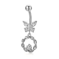 thumbnail image 1 of pitrice Butterfly Wreath Zircon Dangle Navel Belly Button Rings Copper Pendant Umbilical Nail Body Piercing Jewelry, 1 of 6